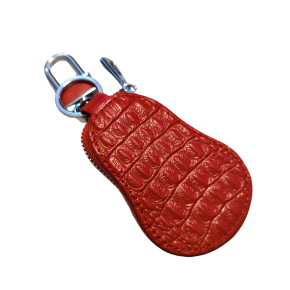Red Key Fob Case with Key Chain and Ring - Picture 1 of 3